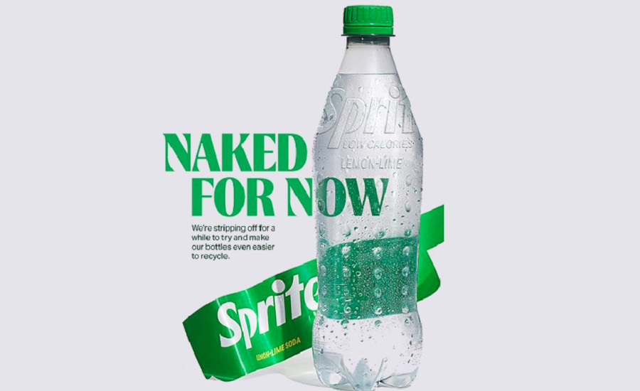 Label-less Sprite bottle